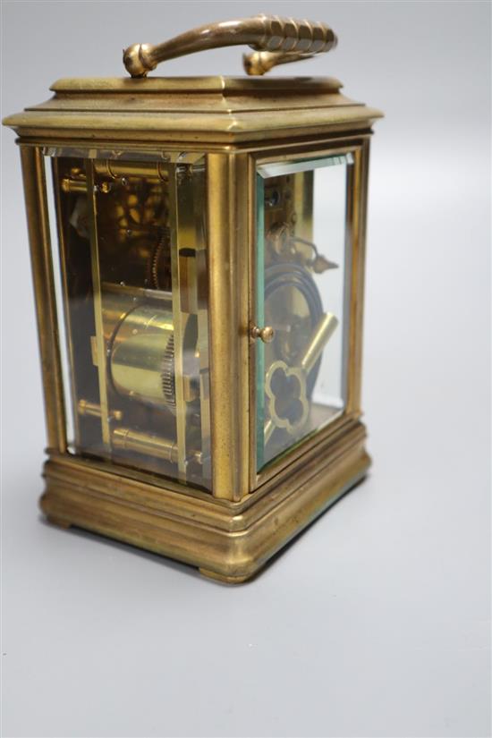 A Hamilton & Co repeating carriage clock, height 13cm